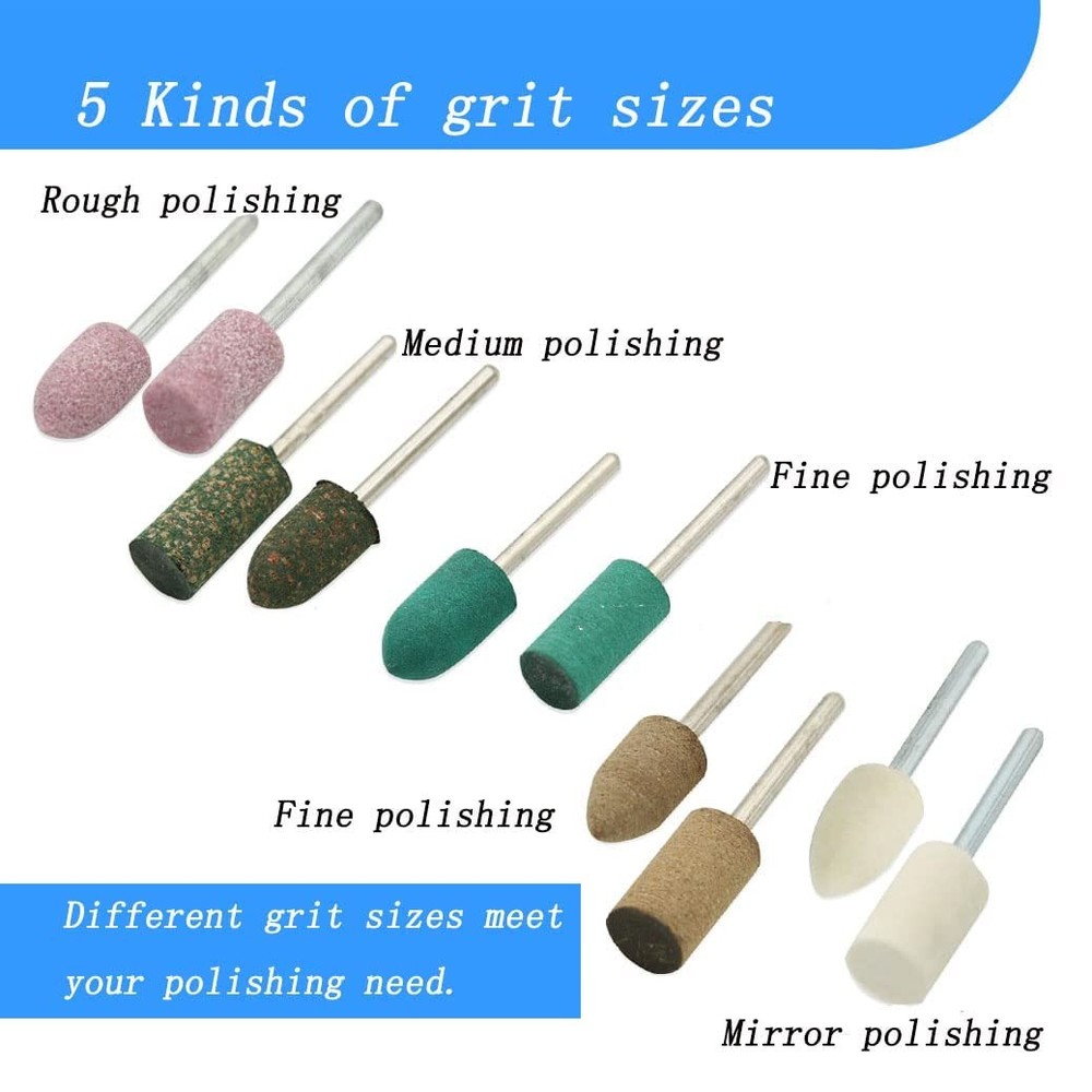 100 Pcs Grinding Stones Set Assorted Abrasive Stone Mounted Grinding Bits