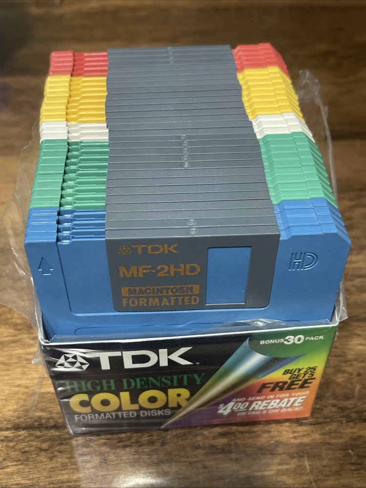 TDK high-density color formatted discs Open Box 29 Total Disk Untested