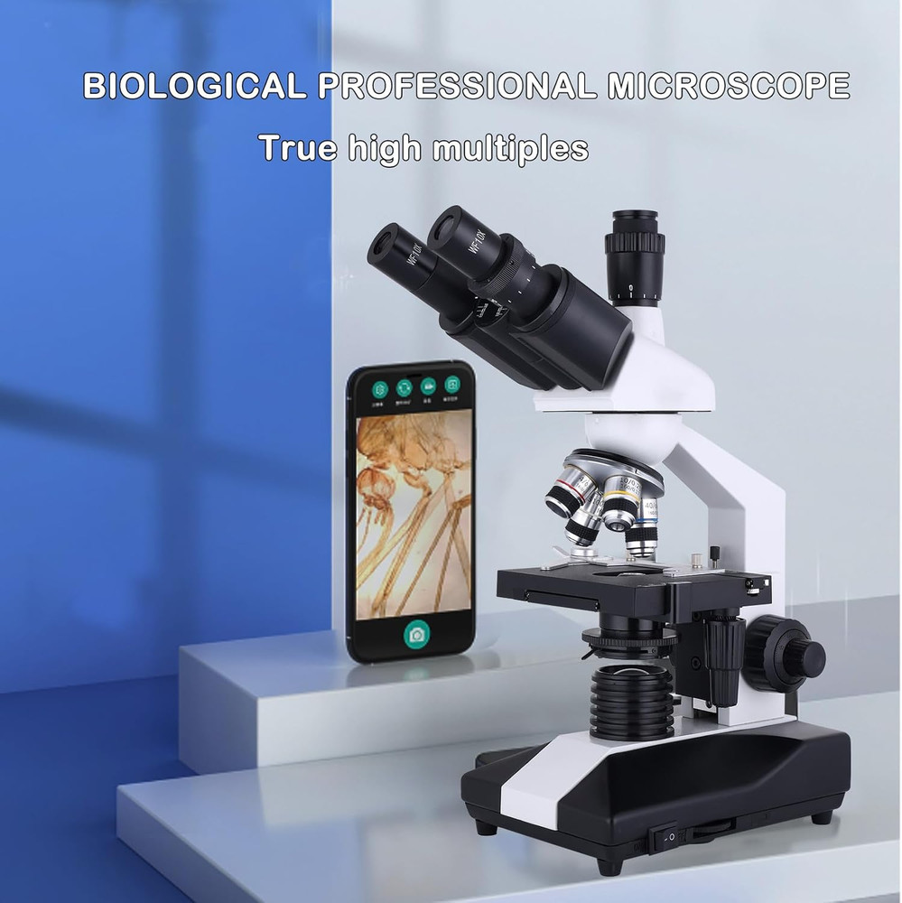 Compound Trinocular Microscope 40X-5000X Magnification, Research Grade Professio