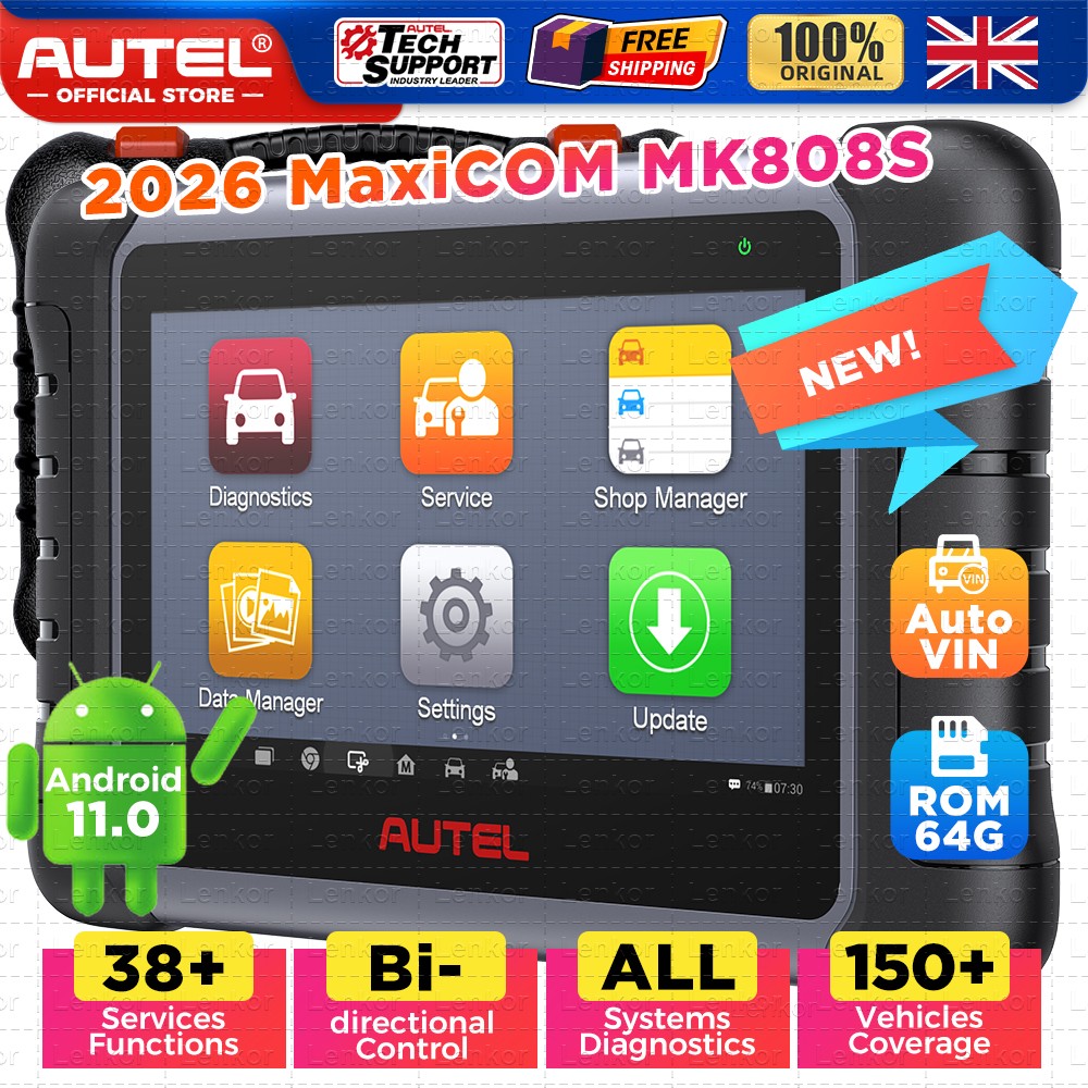 2026 Autel MaxiCOM MK808S Bidirectional Car Diagnostic Scanner Tool Key Coding