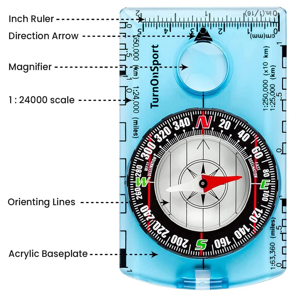 Orienteering Compass - Hiking Backpacking Compass - Advanced Scout Compass Ca...
