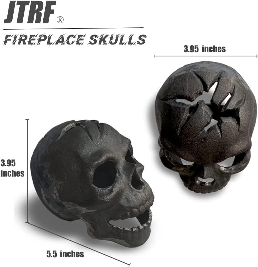 2pcs Refractory Materials Fireproof Imitated Human Fire Pit Skulls Gas Gray