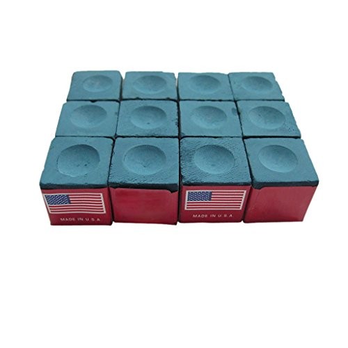 Master Billiard/Pool Cue Chalk Box, 12 Cubes Blue