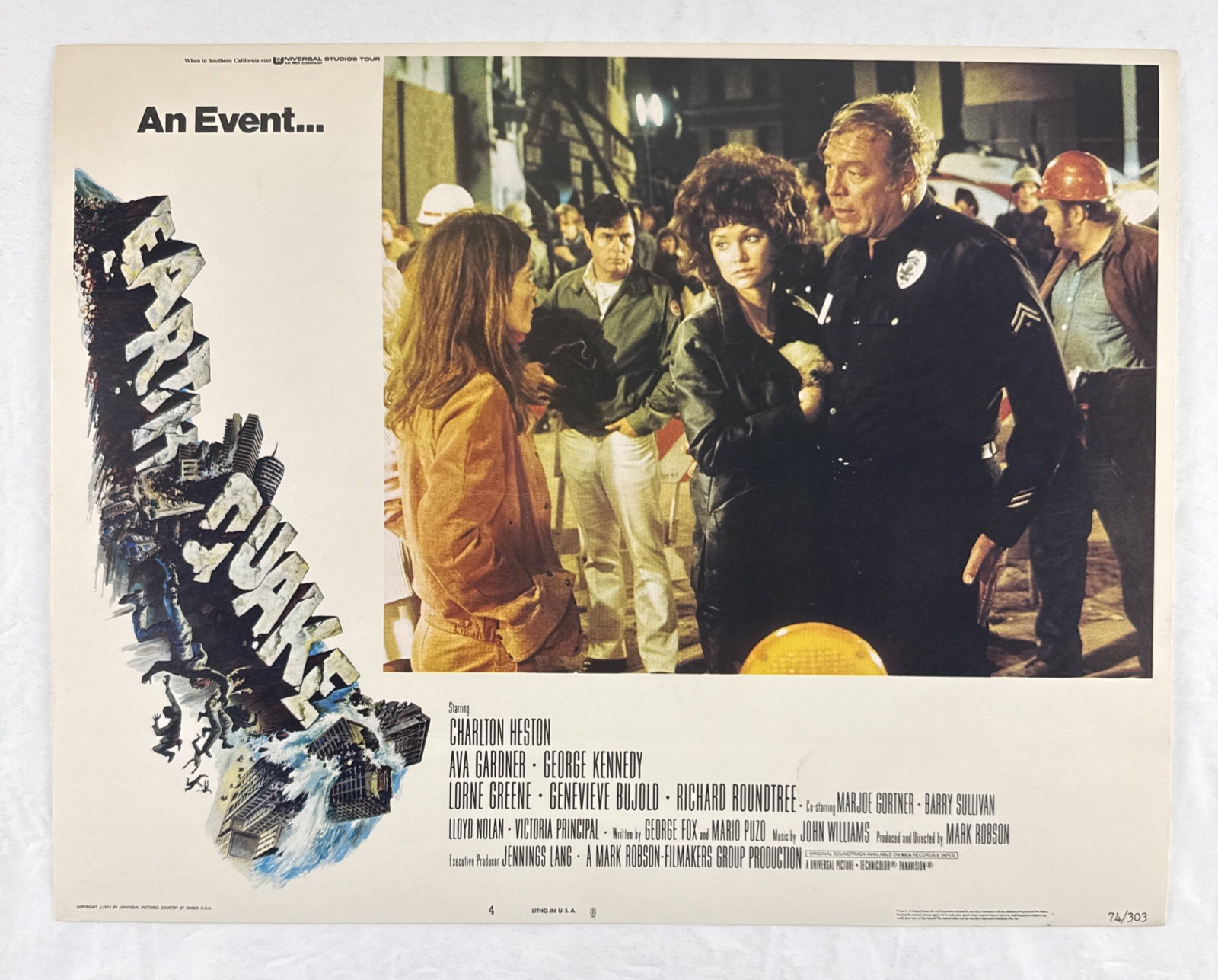EARTHQUAKE Lobby Card Set of 8 (VeryFine-) 1974 Disaster Movie Poster 28414