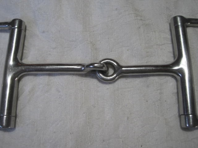 Dee Ring Jointed Snaffle Bit. 5'' Big Dee Rings Stainless Steel