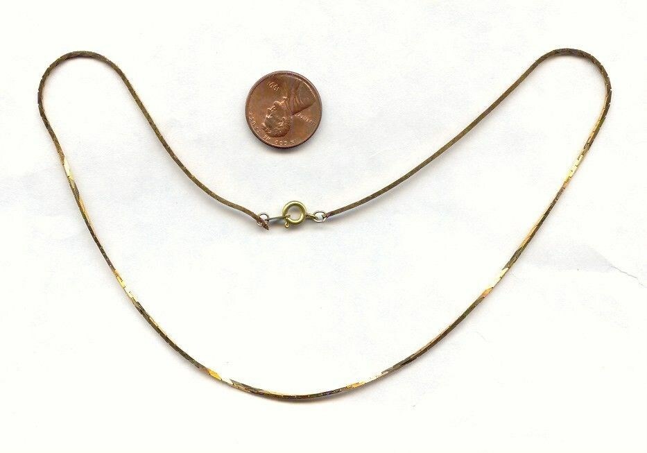 36 PIECES VINTAGE SOLID BRASS 1mm. WIDE COBRA CHAIN 16" NECKLACES CH110