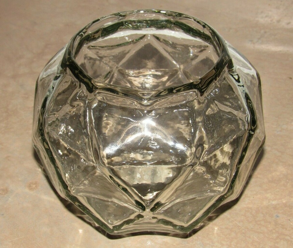 Vintage Glass Geometric Bowl
