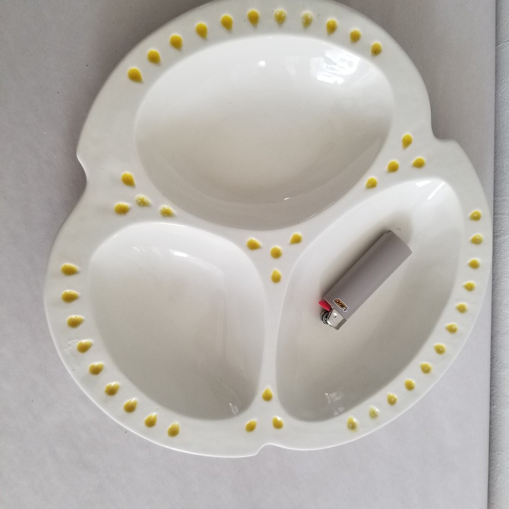 Vintage MCM Divided Serving Platter Biomorphic Shape