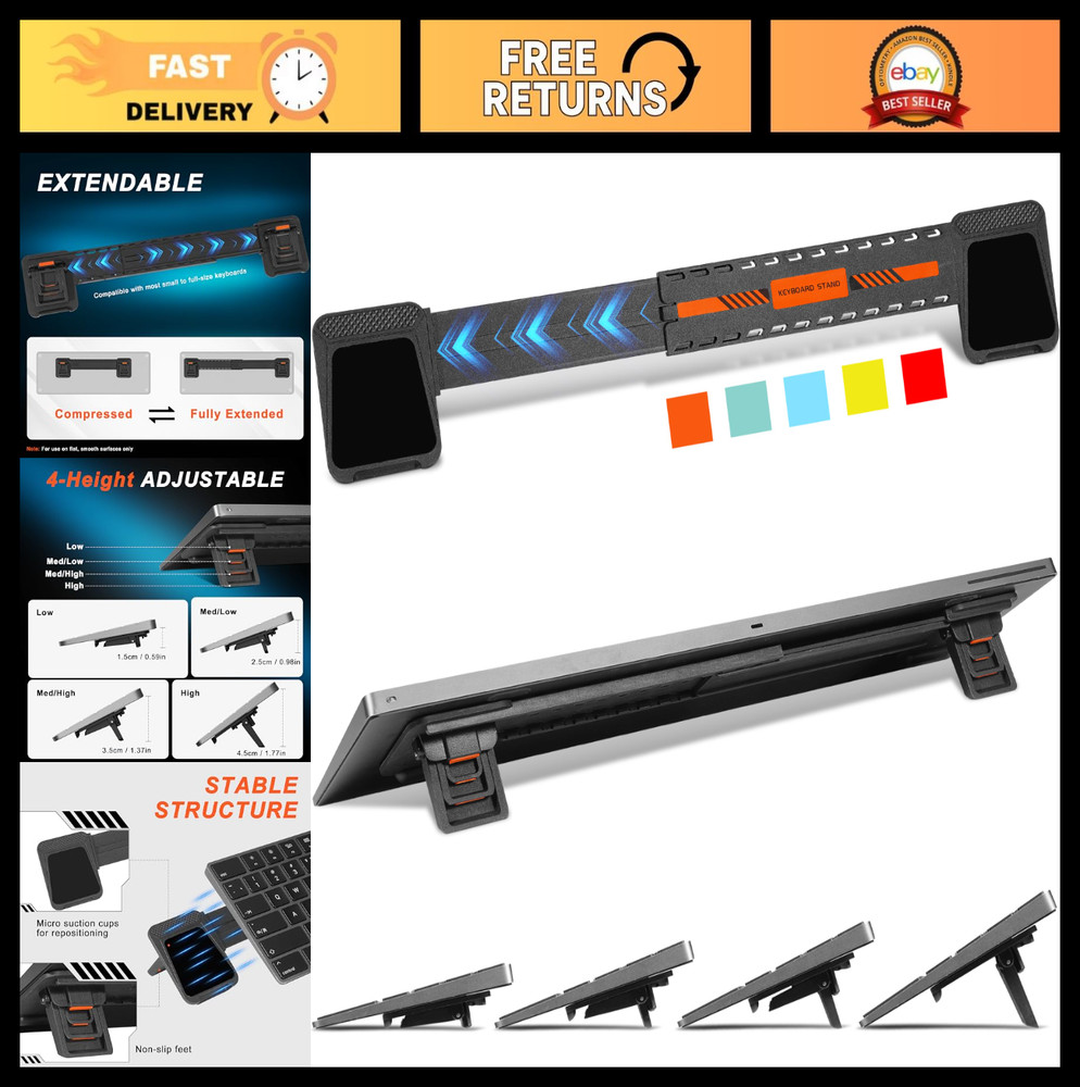 Adjustable Ergonomic Keyboard Stand Riser, Non-Slip Desktop Holder, Extendable A