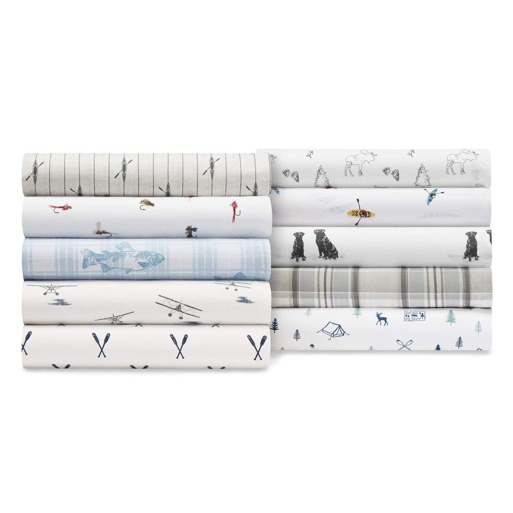 Eddie Bauer - Queen Sheets, Cotton Percale Bedding Set, Crisp & Cool Home Dec...