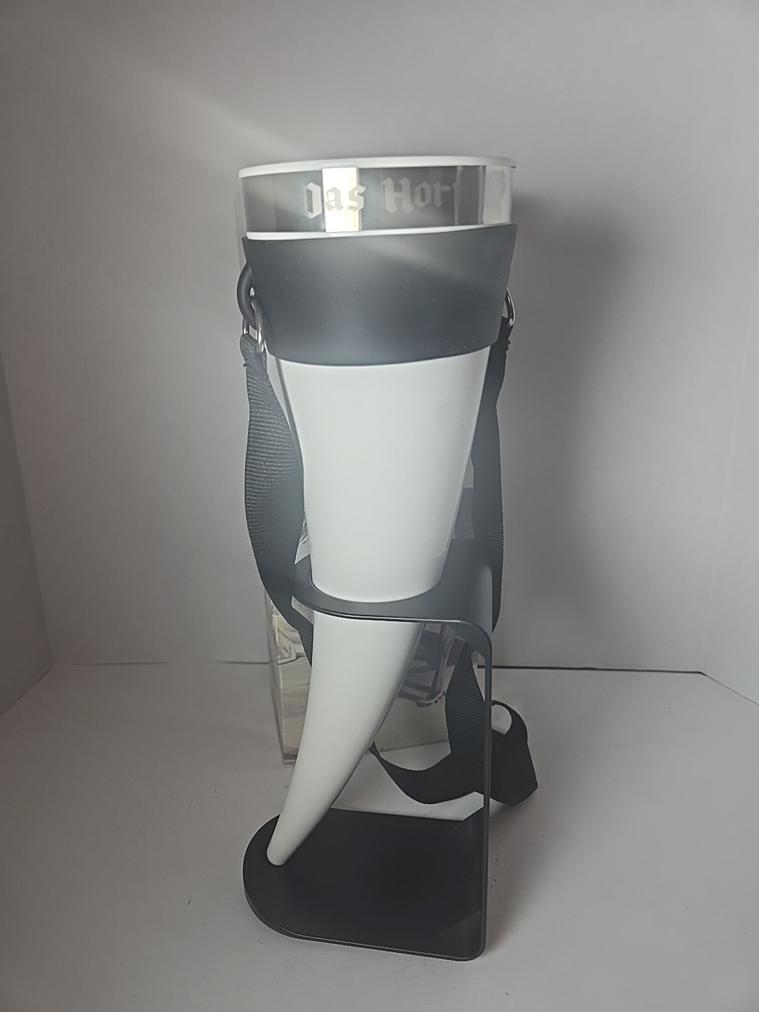 Drinking Vessel Horn with Holder and Neck Strap. Das Horn. 24 Oz. New Open Box