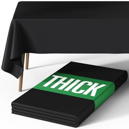Rectangle Table Cloth 60" x 84" – Durable Polyester 84" x 60" - 1 Pack Black