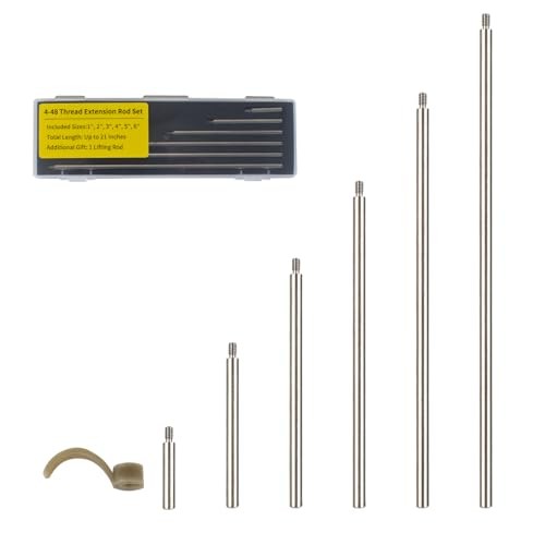 6pcs Dial Digital Indicator Extension Stem Rod Set - 1", 2", 3", 4", 5", 6"