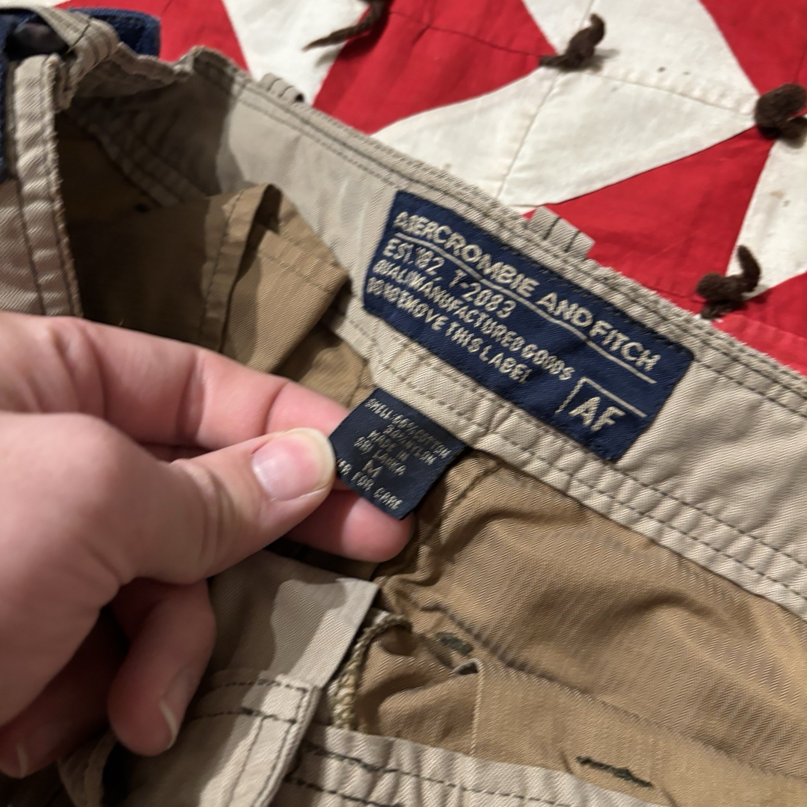 Vintage Y2K Abercrombie And Fitch Beige Cargo Pants Mens As Is Worn