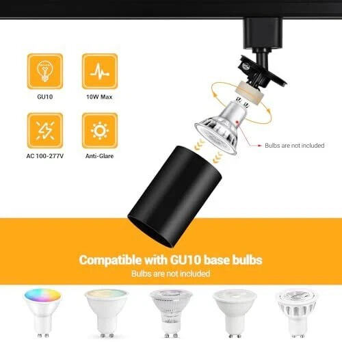 GU10 Track Lighting Heads H Type LED Track Light Heads Compatible with H Type 7x