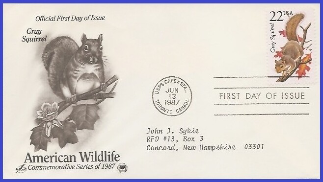 USA3 #2295 ADDR PCS ARTCRAFT FDC   Gray squirrel