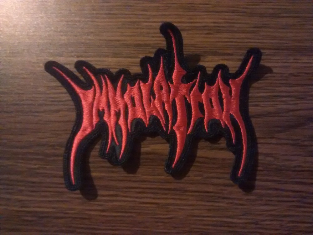 IMMOLATION,SEW ON RED EMBROIDERED PATCH