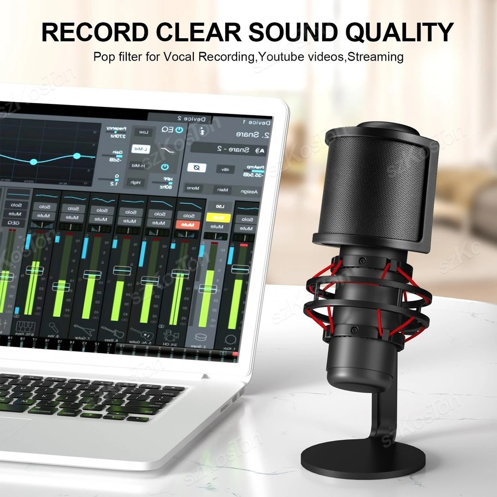 Professional Microphone Filter / Pop Shield - 360° Flexible & Duel Layered NEW