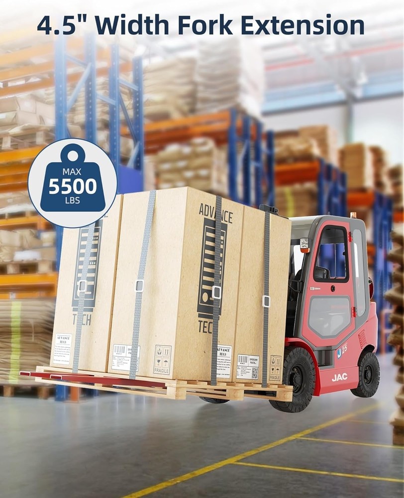 2pcs 84 Inch Forklift Extensions, 4.5 Width Fork Extensions, 5500 Lbs Capacity