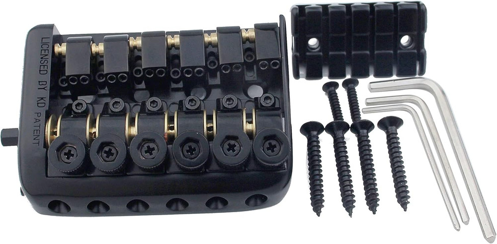 Guyker 6 String Saddle Headless Guitar Bridge Tailpiece with Worm Involved Strin