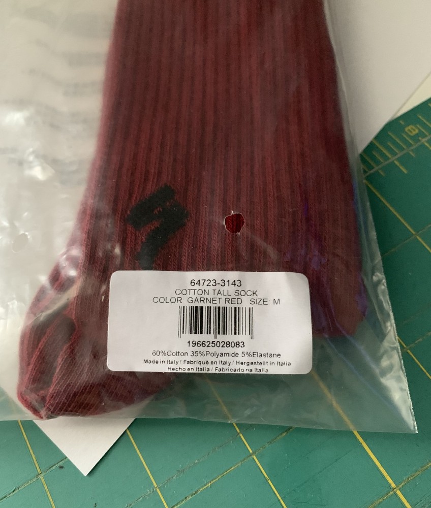 Specialized Cotton Tall Socks - Garnet Red - Size Medium - New
