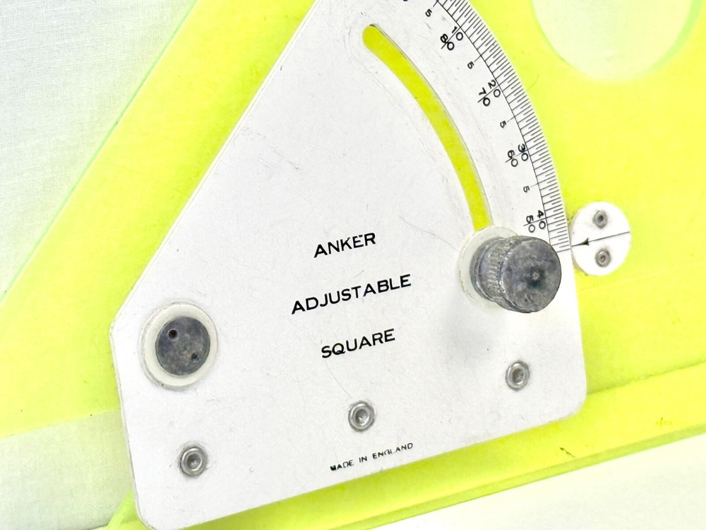 Vintage Anker Adjustable Square Made in England Fluorescent Drafting Tool