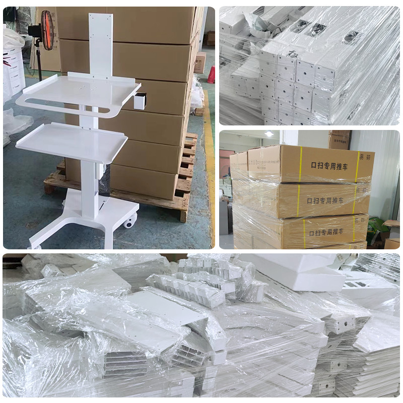 Medical Dental Lab Trolley Cart Intraoral Scanner Mobile Cart Clinic Laptop Rack