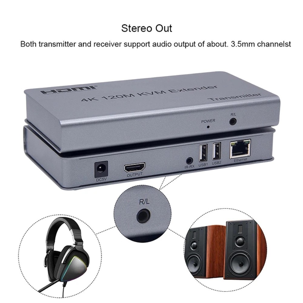 4K HDMI KVM Extender 120M 1080P HD No Delay Support USB KVM Extending Control C