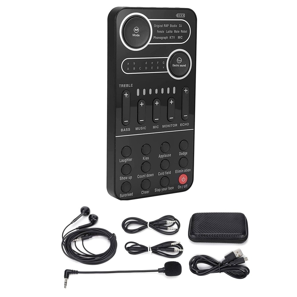 For Microphone Sound Card Portable Mixer with Evading Function 13 Sound Modes