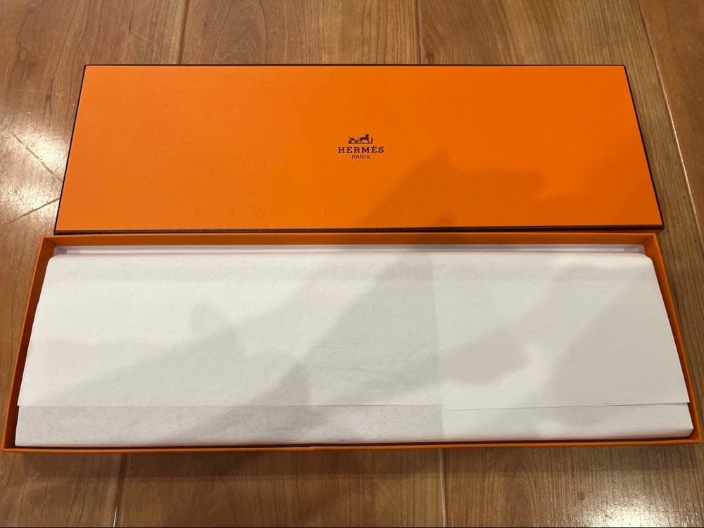 Hermes Orange Tie Excellent Condition Classic Accessory