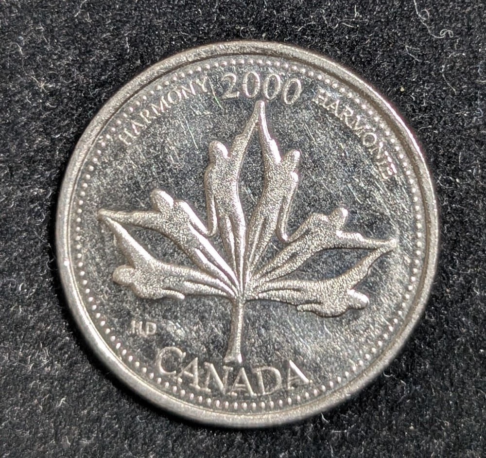 2000 Canada 25 Cents Circulated KM# 377 Harmony
