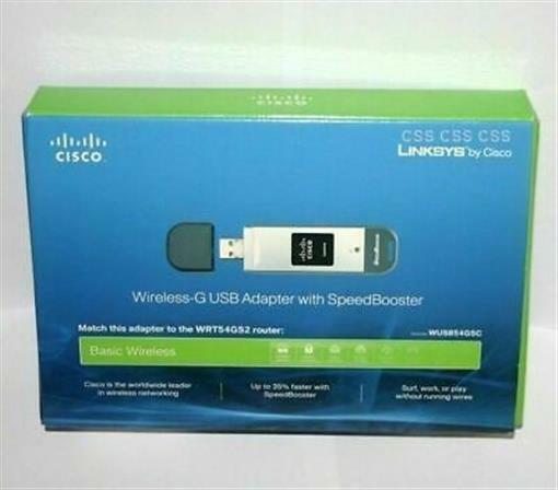 Cisco Linksys Compact Wireless-G USB Network Adapter with Speedbooster WUSB54GSC