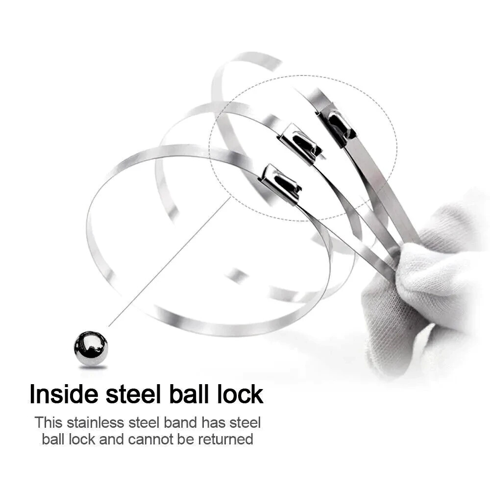 12-18" 100-200pc INDUST. GRADE 400lb-12MM Heavy D Stainless Steel Zip Tie Cable