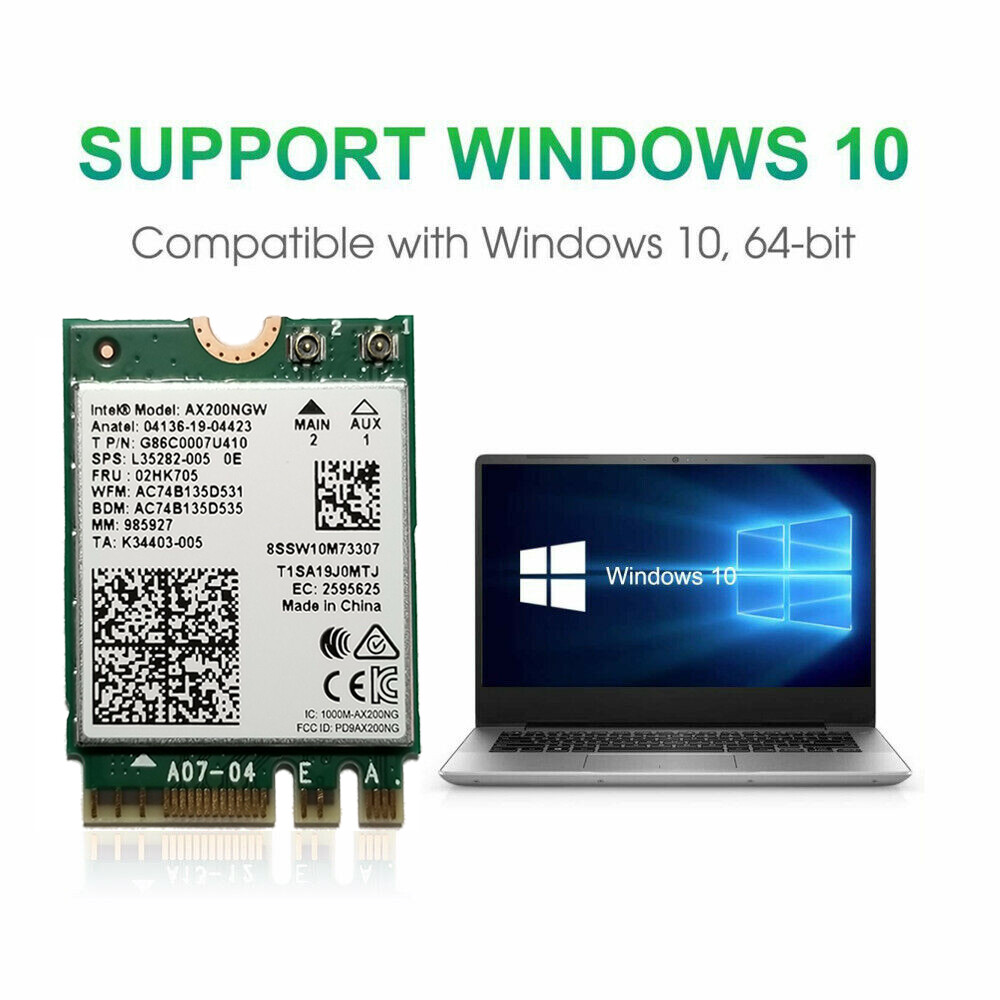 WiFi 6 Intel AX200NGW M.2 Wireless Card 802.11ax Network Module Bluetooth 5.2