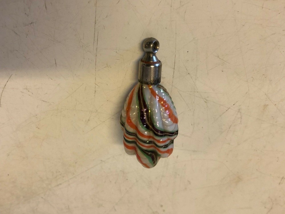 Vintage Multicolored Glass Shell Form Tassel Pull