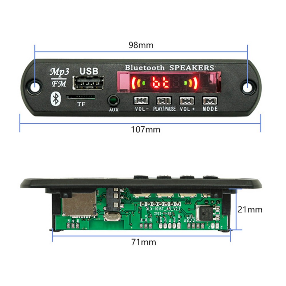 9V/12V MP3 Decoder Board USB/TF/ Reader Remote Bluetooth Car Audio Board Module