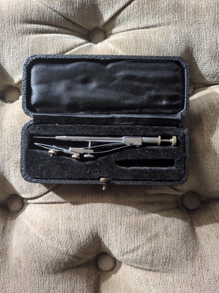 Precision Technical Drawing Compass Vintage In Original Box See Description