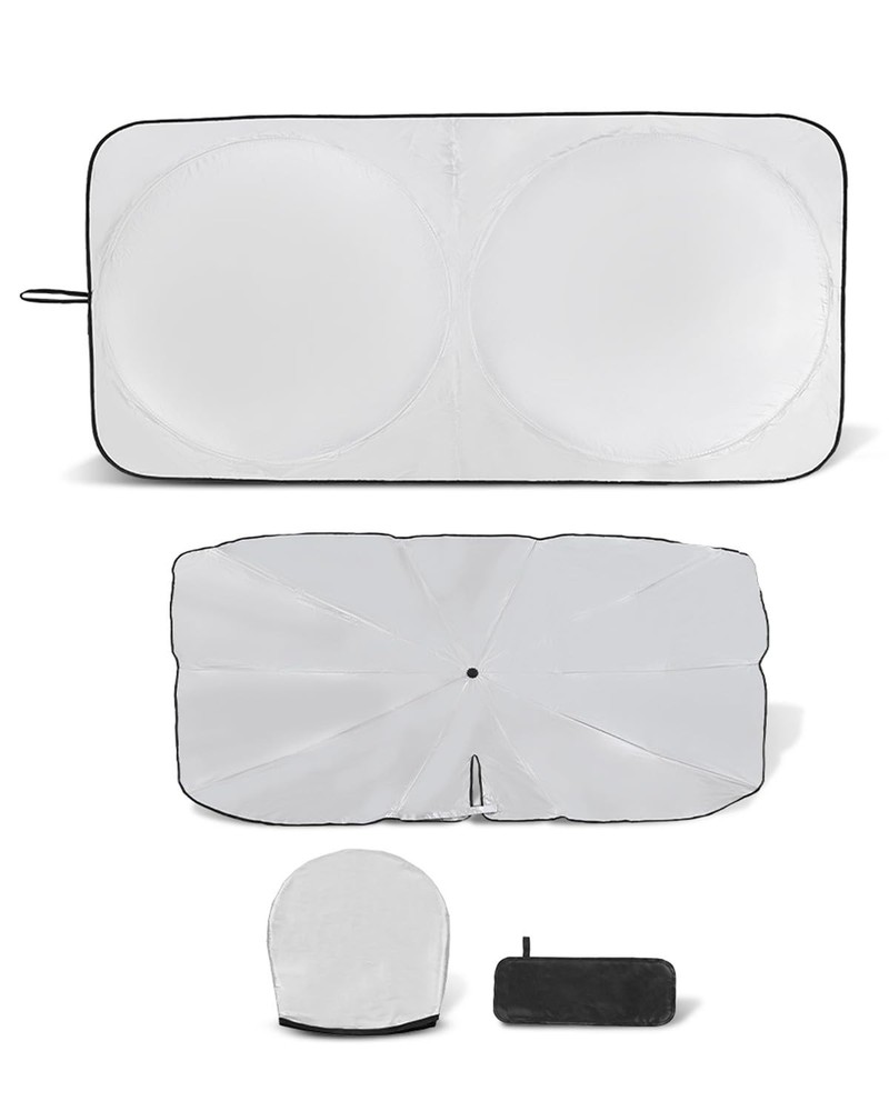 Retractable Windshield Sun Shade 99% UV Blocking Foldable Car Sunshade Medium