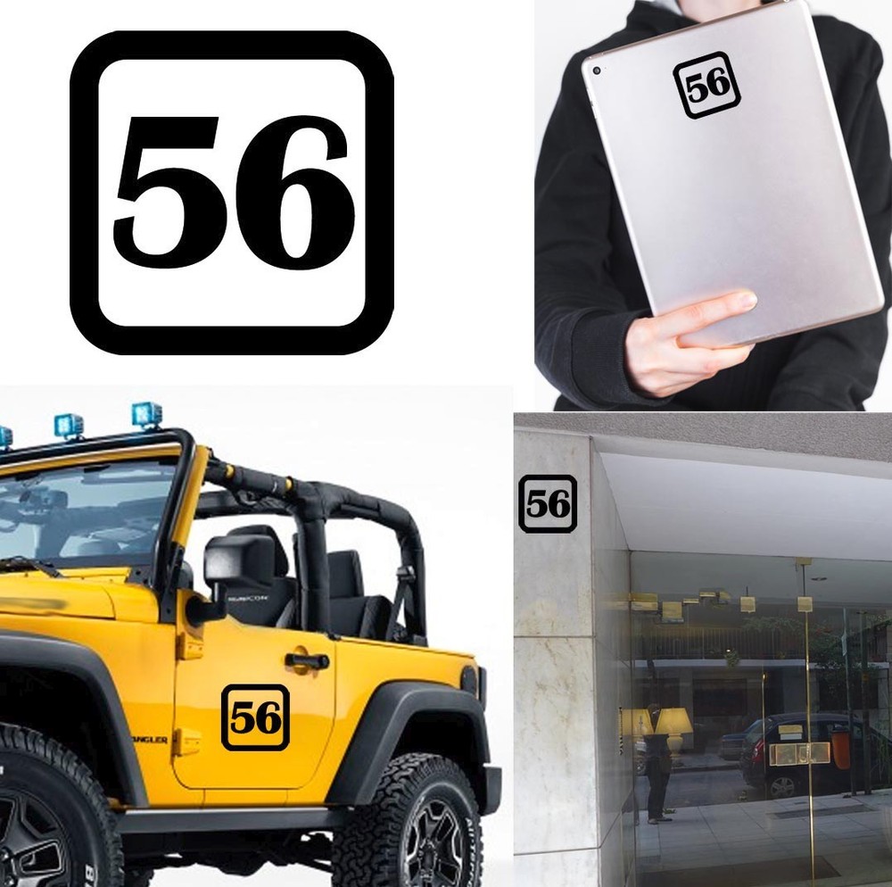 Sticker Vinyl Number 56 Version v1sq