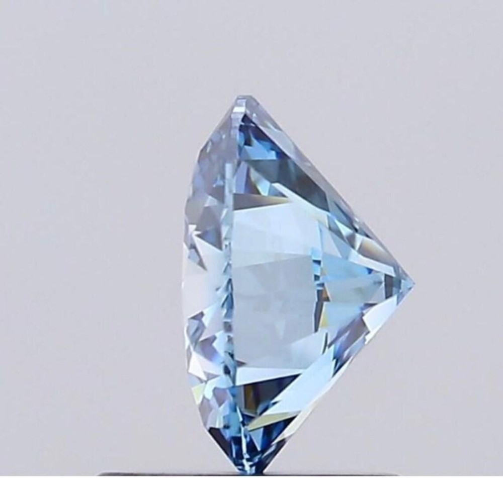 Blue Round Cut Lab Created Diamond IGI