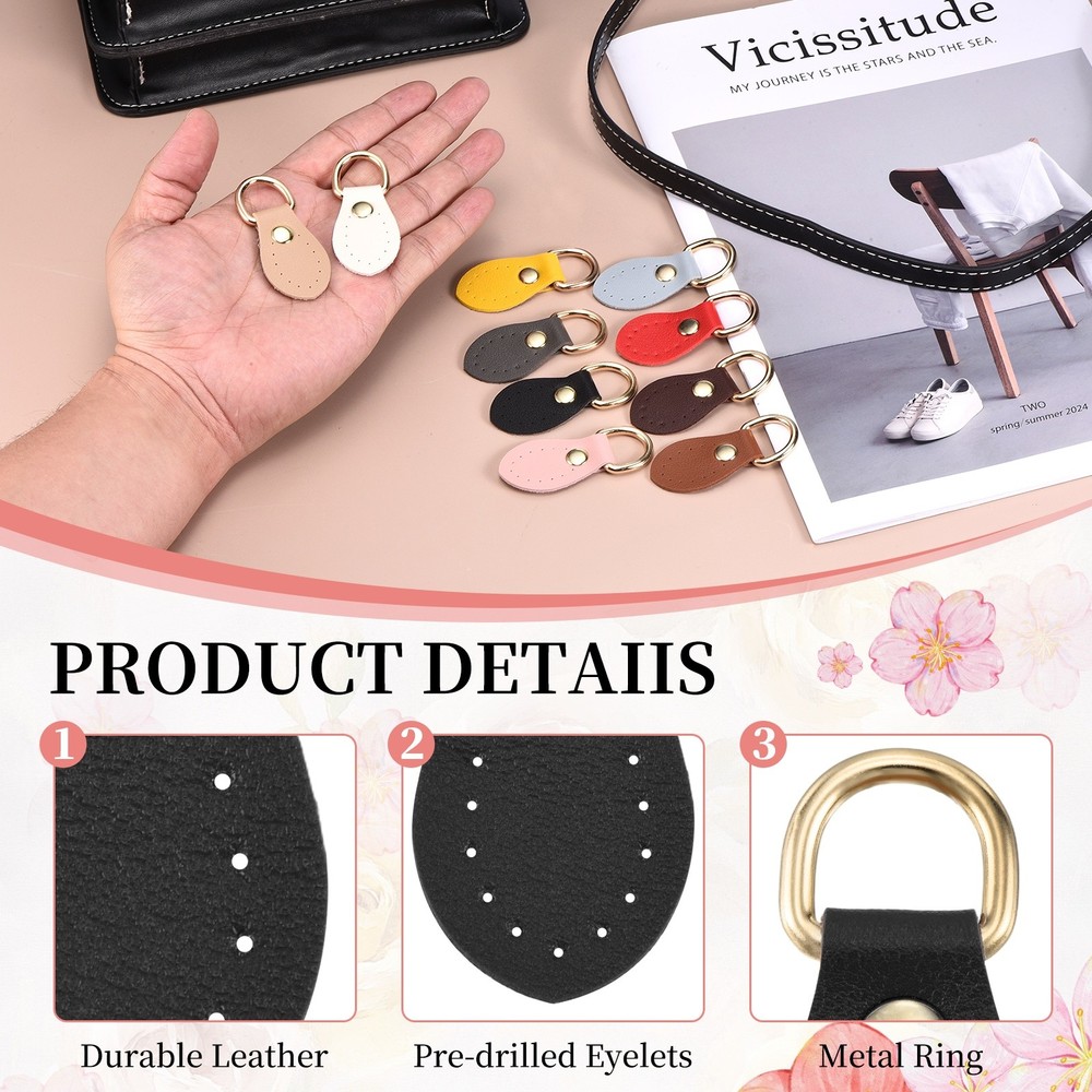 8 Shoulder Belt Mount Bag Hooks, Black