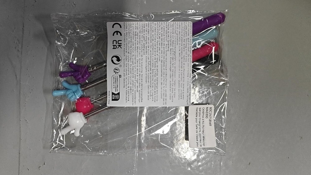 4 Pack Telescopic Teachers Pointer Sticks for Classroom Presentation Whiteboard