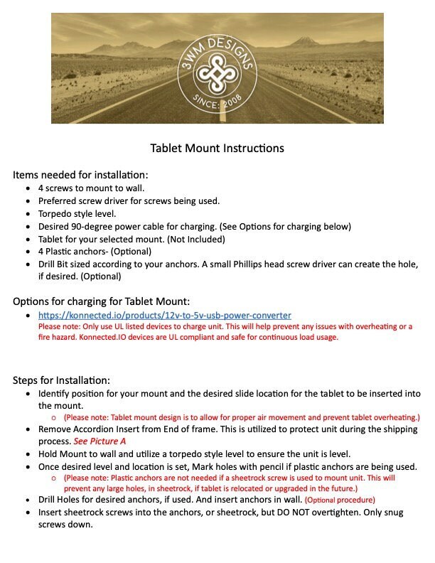 Amazon Fire Tablet Wall Mount