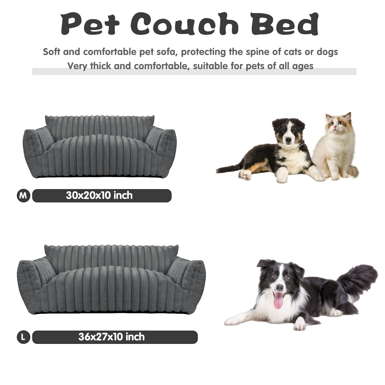 Ultra Soft Pet Sofa Bed Premium Fluffy Cute Dog Sleep Sofa Couch Removable Cover