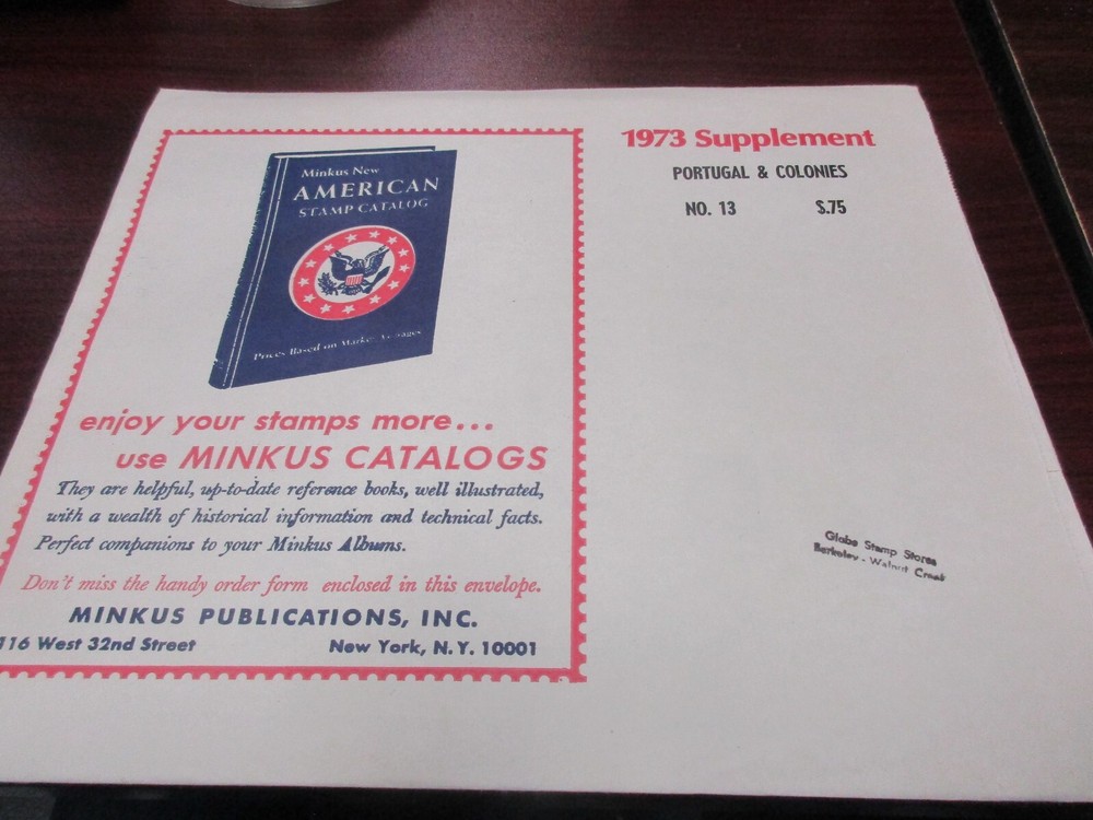 "MINKUS"  1973  SUPPLEMENT  PORTUGAL & COLONIES  W/FREE SHIPPING!!!
