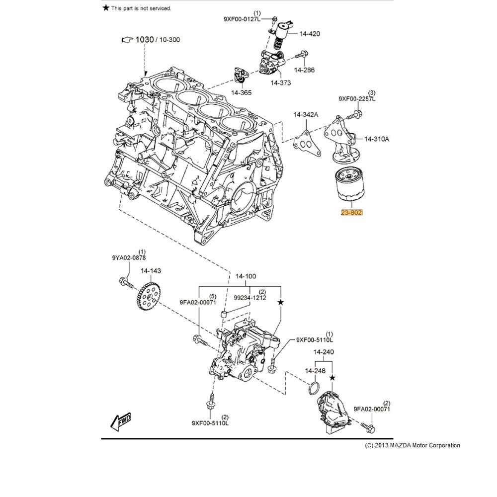 Mazda Oil Filter - 1WPY14-302