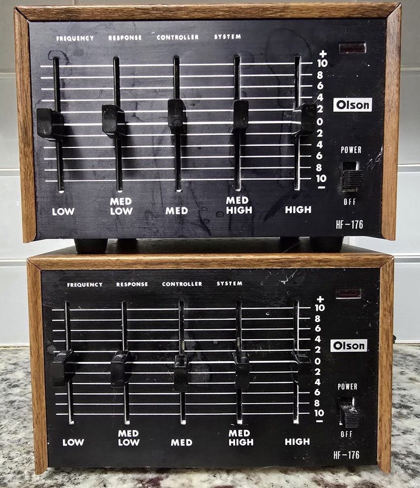 Olson HF-176 Stereo Frequency Response Controller EQ Pair Tested Clean Japan