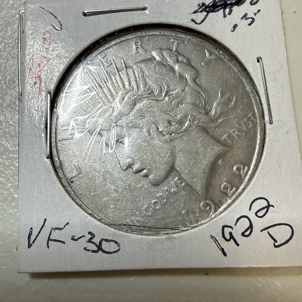 1922-D Peace Dollar In VF Condition