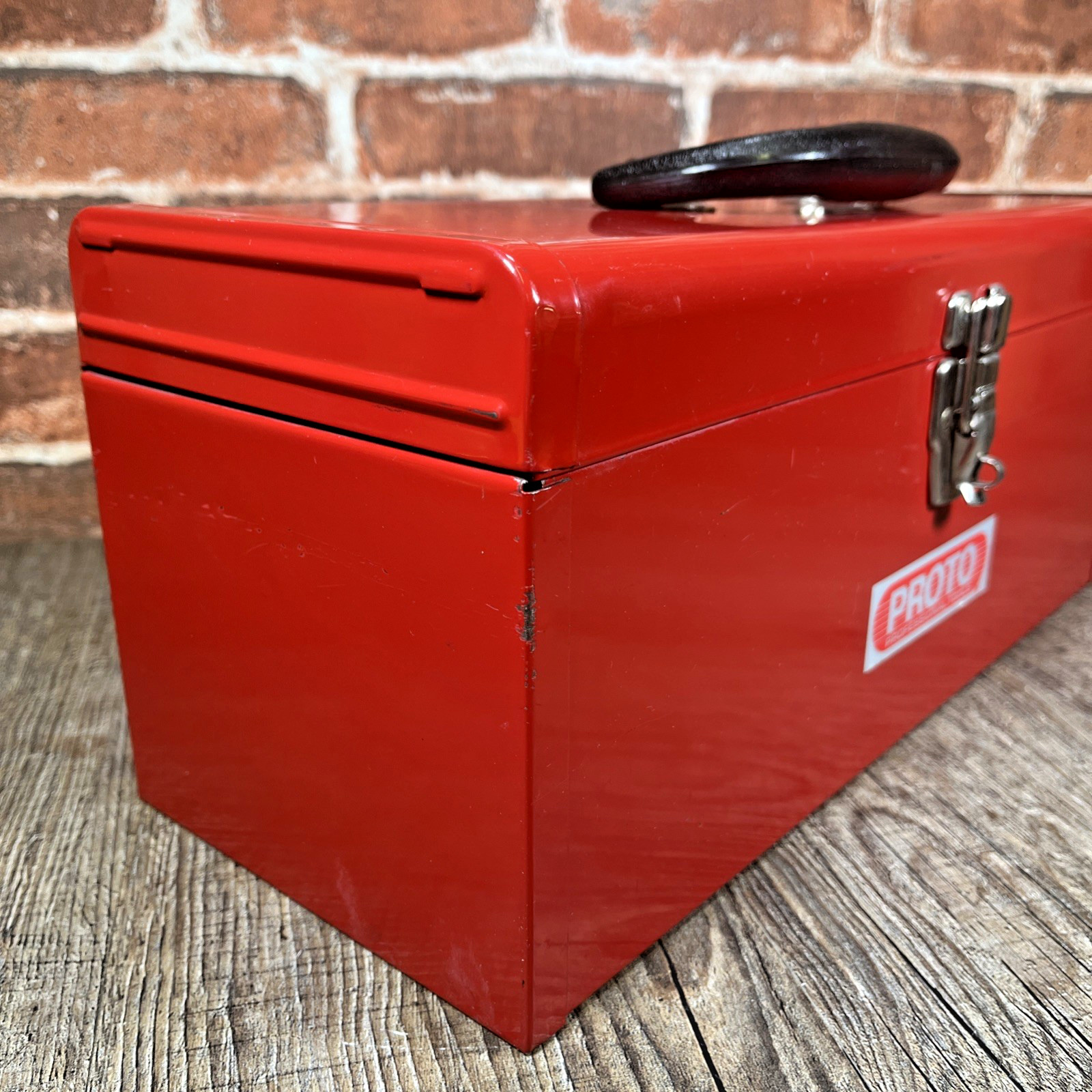 Proto metal tool box vintage Red 15 in Lockable With Tray Top Handle Clean Good