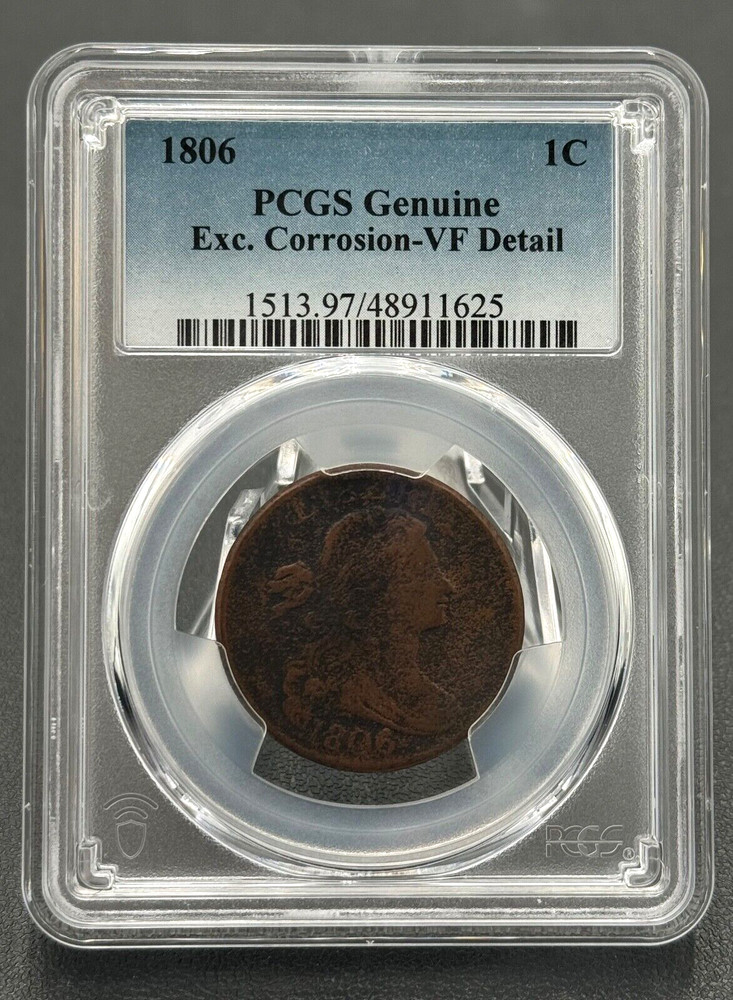 1806 1c Draped Bust Large Cent NGC Very Fine, Nice Early Large Cent